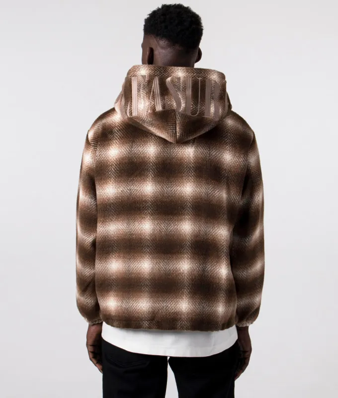 Relaxed Fit Beyond Plaid Woven Hoodie made by Pleasures