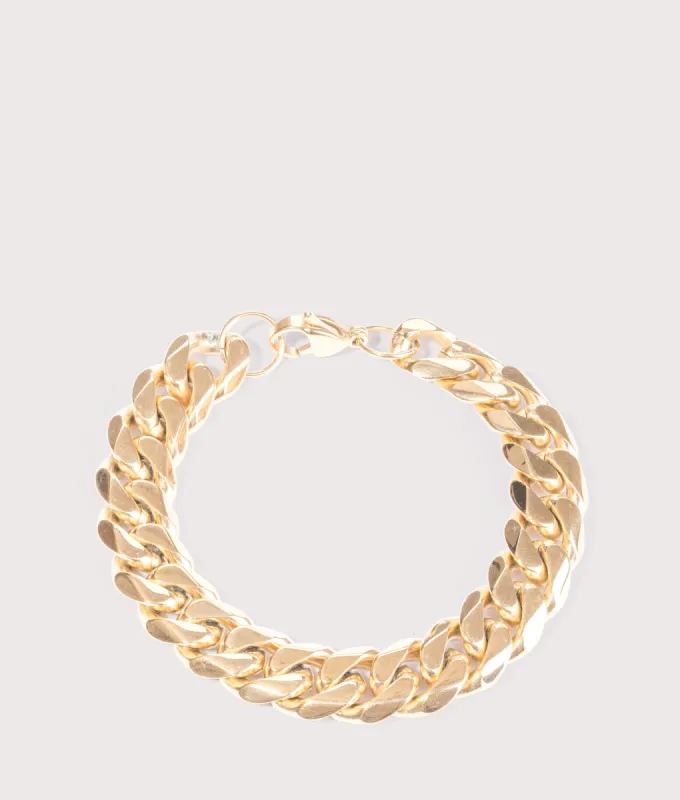 12mm 19.5cm Gold Stainless Steel Cuban Bracelet sold by EQVVS