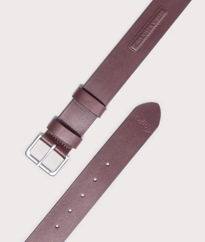 Leather Roller-Buckle Belt sold by EQVVS