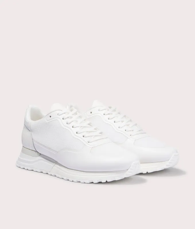 Popham 3D Fused Mesh White Trainers sold by EQVVS