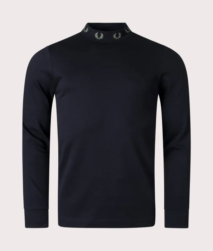 Long Sleeve Laurel Wreath Neck Detail T-Shirt sold by EQVVS