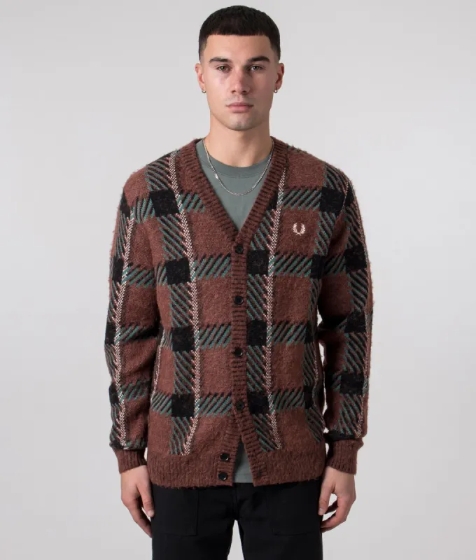 トップス Fred Perry Reissues Lambswool Cardigan Classic Cardigan - Night Green | Men's Knitwear | Jumpers