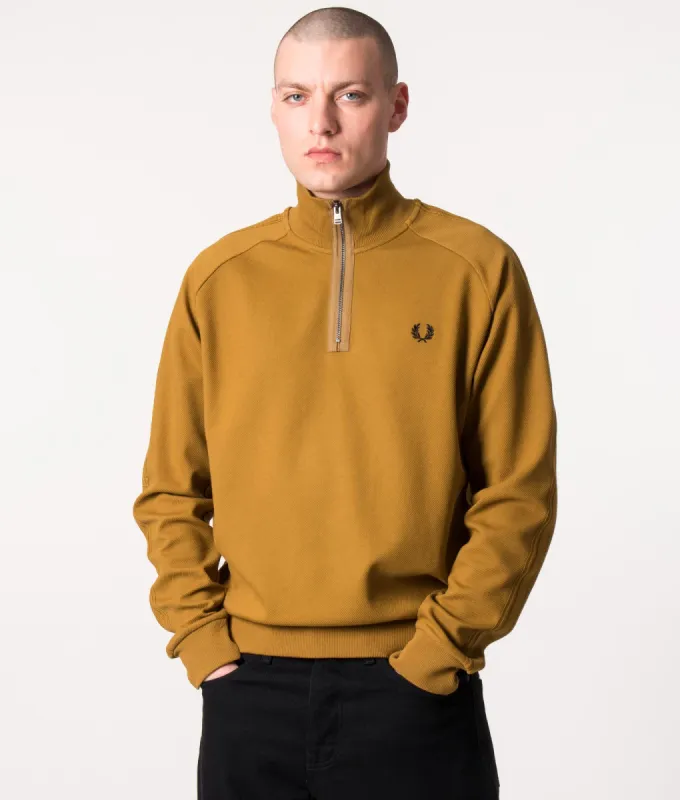 Quarter Zip Taped Sweatshirt made by Fred Perry