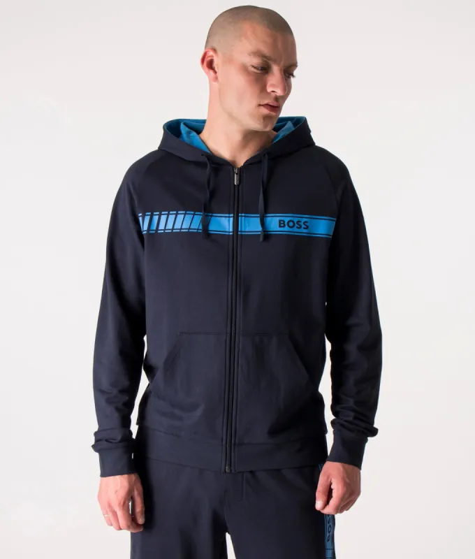 Zip Through Authentic Logo Stripe Hoodie sold by EQVVS