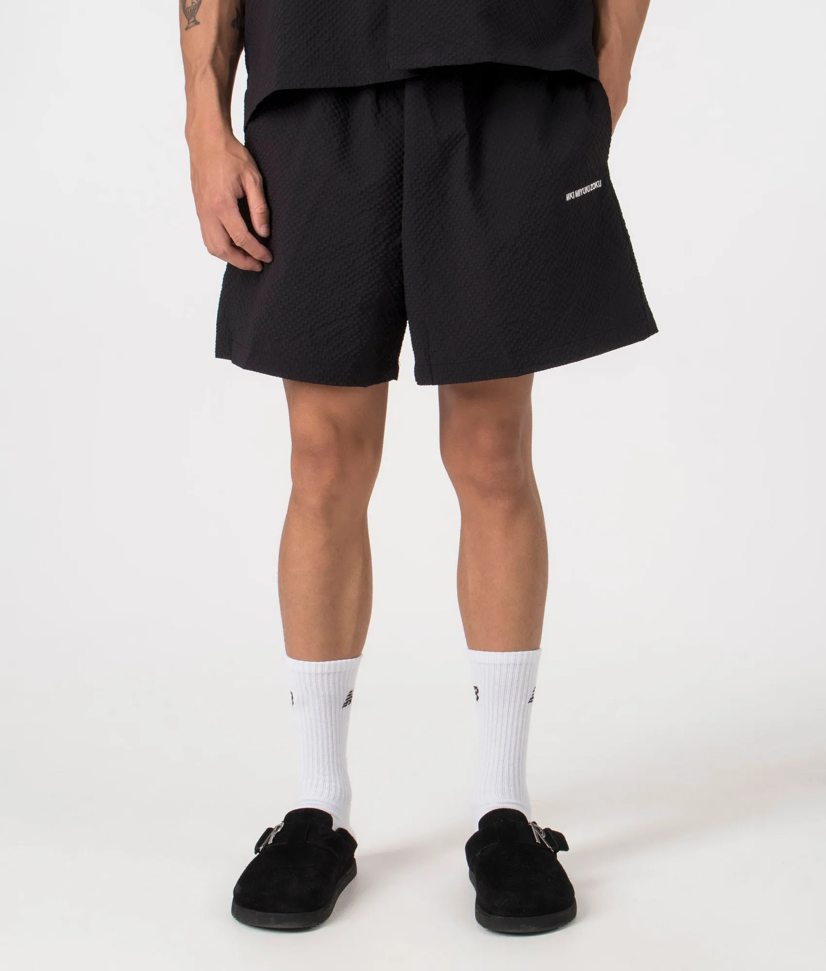 Relaxed Fit Seersucker Shorts sold by EQVVS