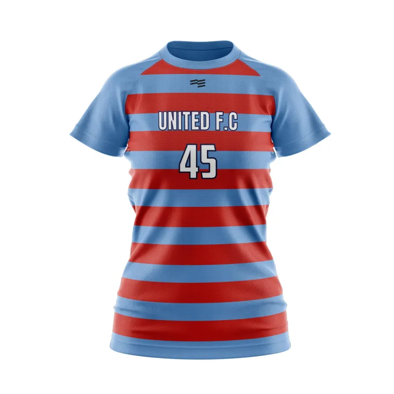 Custom United FC Raglan Soccer Jersey - Womens sold by FE Custom