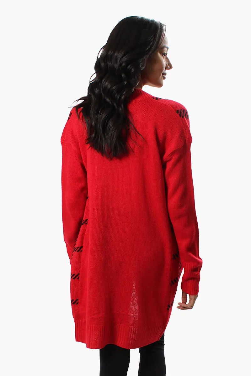 Canada Weather Gear Plaid Open Cardigan - Red sold by Fairweather product image thumbnail 3