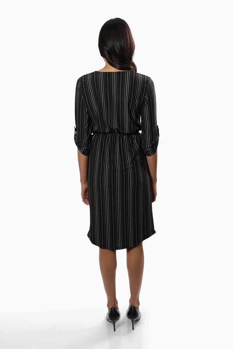 International INC Company Striped Flap Pocket Day Dress - Black sold by Fairweather product image thumbnail 4