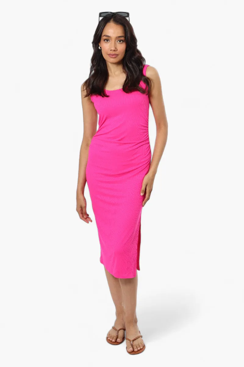 Impress Ribbed Side Slit Maxi Dress - Pink sold by Fairweather product image thumbnail 2