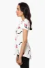 Impress Floral High Low Cap Sleeve Blouse - White sold by Fairweather