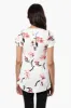 Impress Floral High Low Cap Sleeve Blouse - White sold by Fairweather