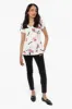 Impress Floral High Low Cap Sleeve Blouse - White sold by Fairweather
