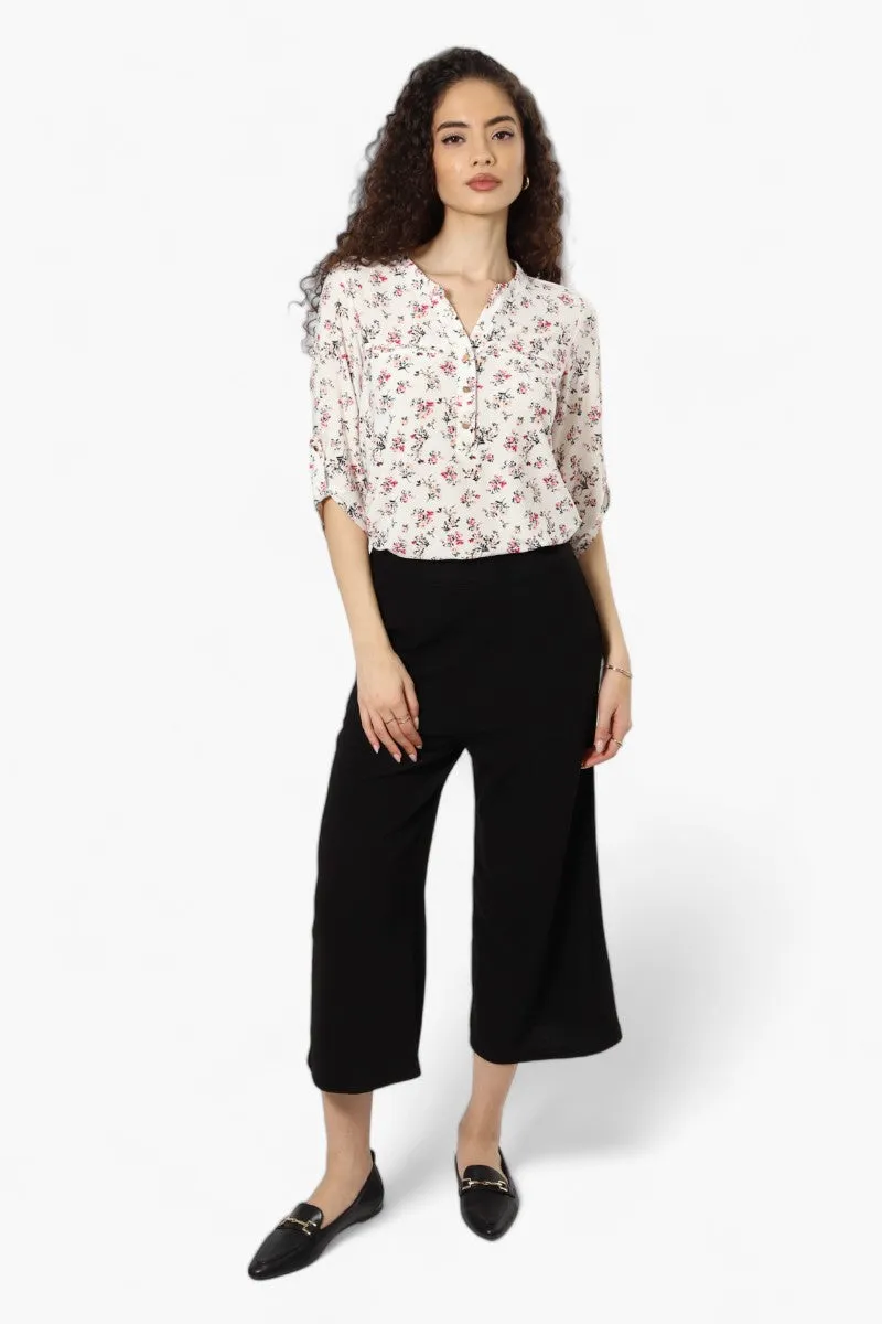 Beechers Brook Floral Roll Up Sleeve Henley Shirt - White sold by Fairweather product image thumbnail 2