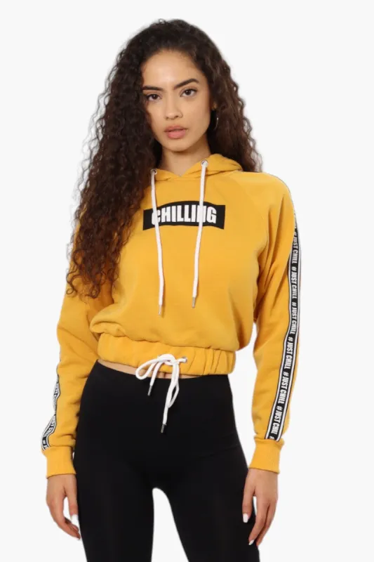 New Look Chilling Tape Sleeve Hoodie - Yellow sold by Fairweather