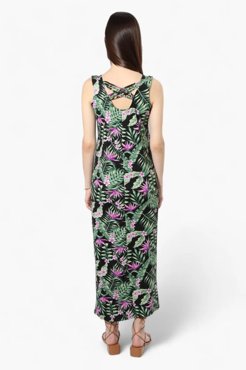 International INC Company Floral Cross Back Maxi Dress - Black sold by Fairweather product image thumbnail 4