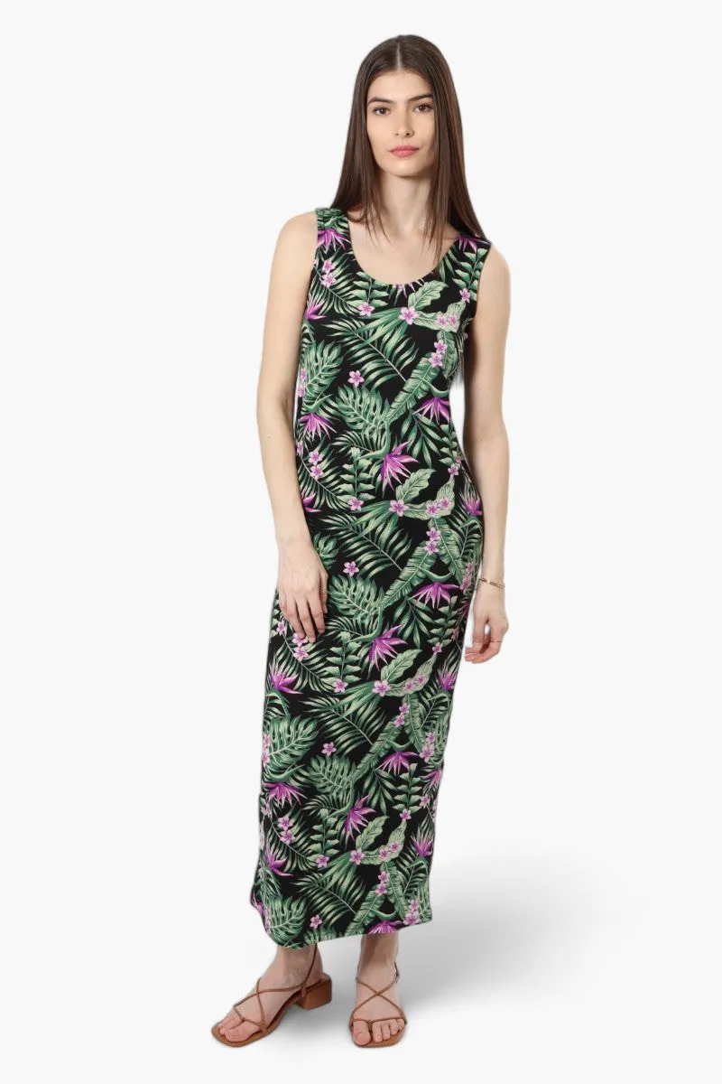 International INC Company Floral Cross Back Maxi Dress - Black sold by Fairweather