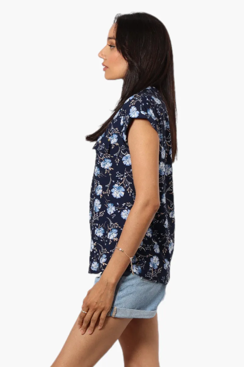 Beechers Brook Floral Half Zip Shirt - Navy sold by Fairweather product image thumbnail 3