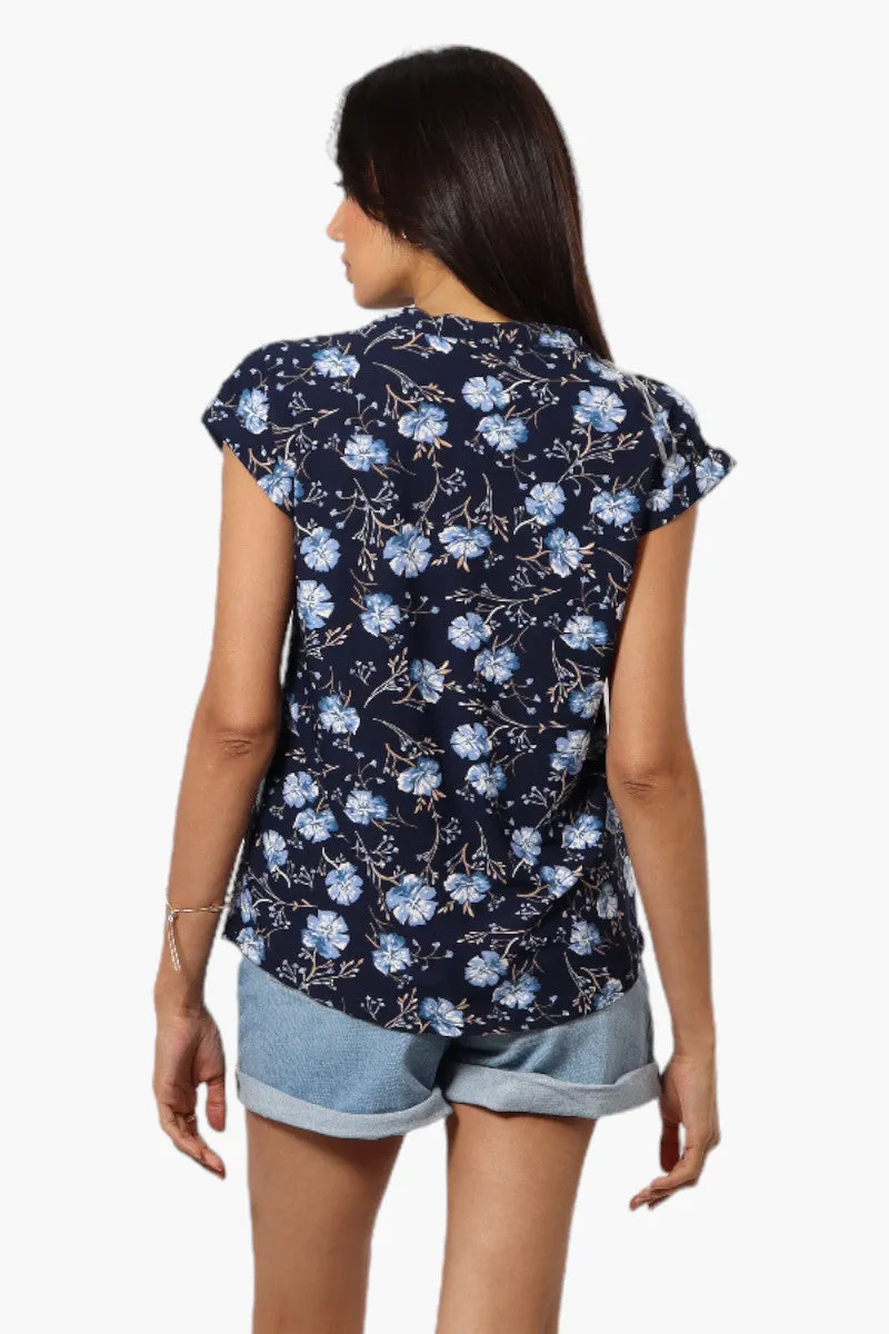 Beechers Brook Floral Half Zip Shirt - Navy sold by Fairweather product image thumbnail 4