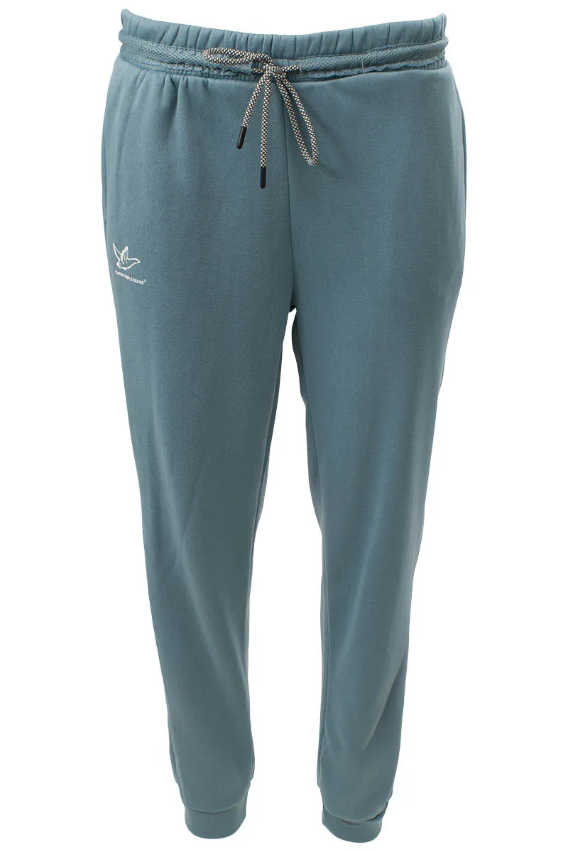 Super Triple Goose Solid Tie Waist Jogger Sweatpants - Teal sold by Fairweather
