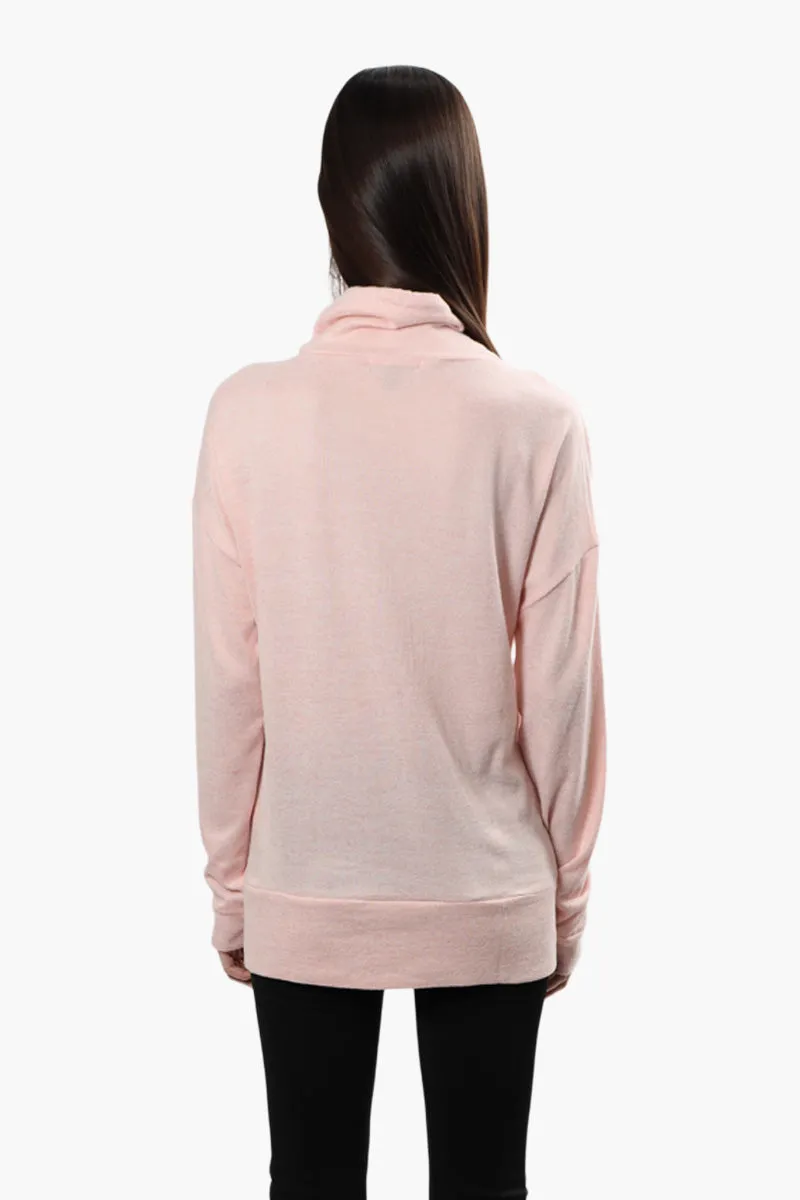 Runaway Bay Cowl Neck Long Sleeve Top - Pink sold by Fairweather product image thumbnail 4
