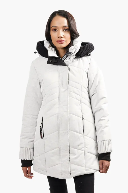 Canada Weather Gear Chevron Stitch Parka Jacket - Grey sold by Fairweather