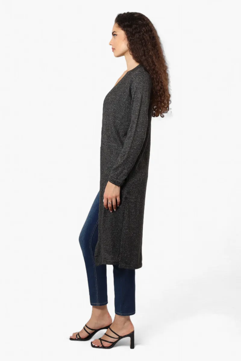 Runaway Bay Long Sleeve Side Slit Duster Cardigan - Black sold by Fairweather product image thumbnail 3