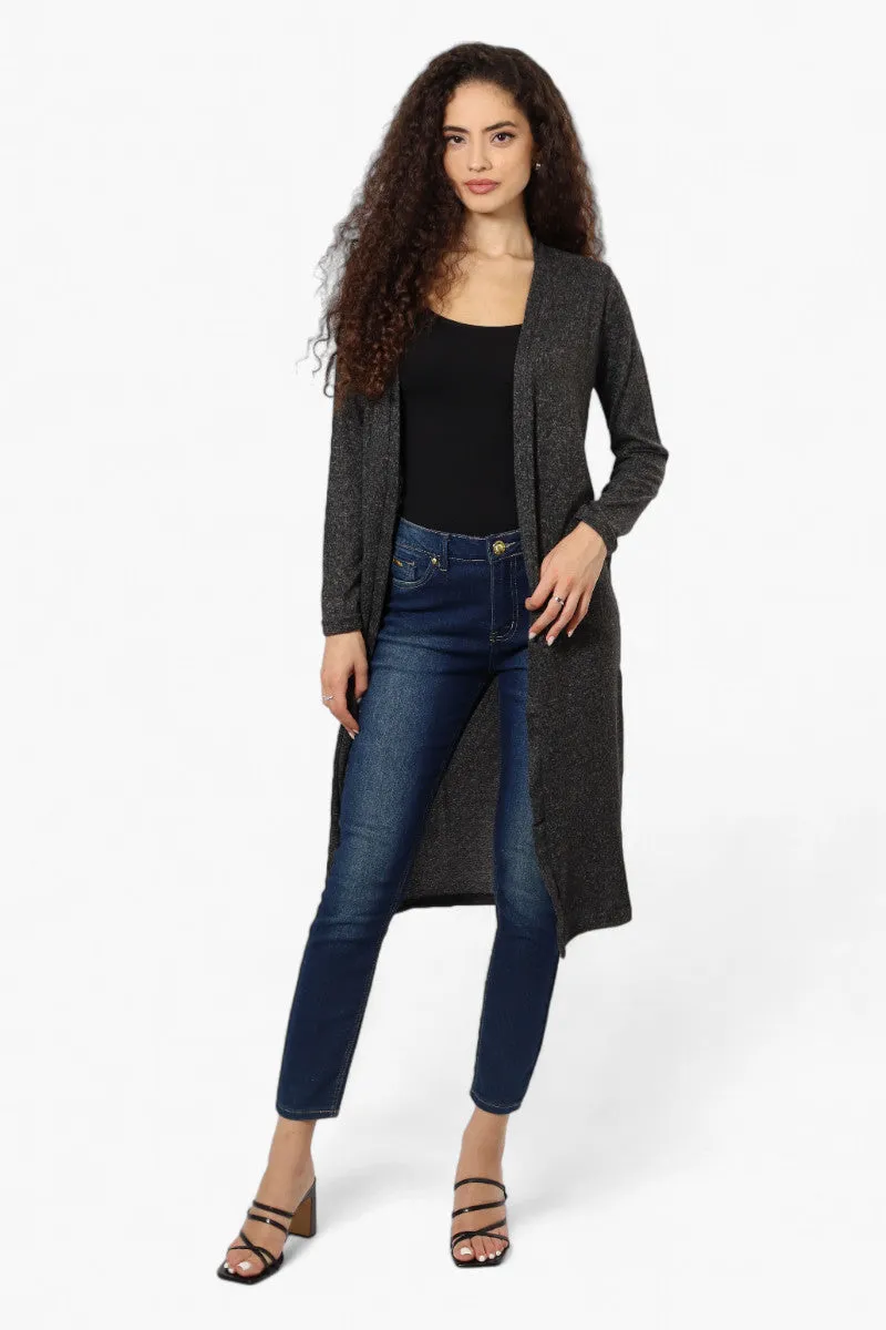 Runaway Bay Long Sleeve Side Slit Duster Cardigan - Black sold by Fairweather product image thumbnail 2