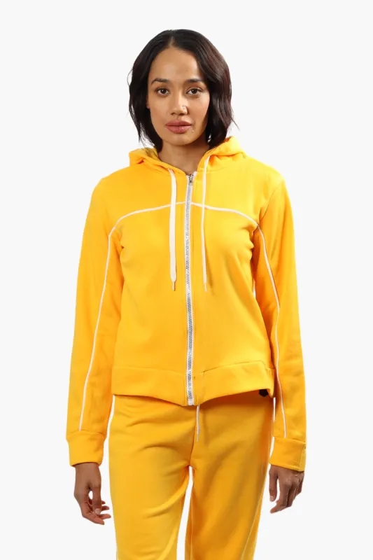 Fahrenheit Solid Piping Detail Hoodie - Yellow sold by Fairweather