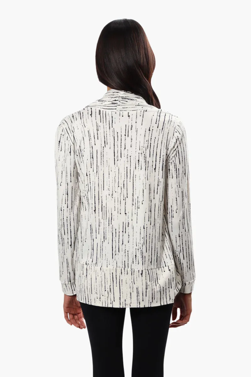 Majora Patterned Open Front Cardigan - White sold by Fairweather product image thumbnail 4