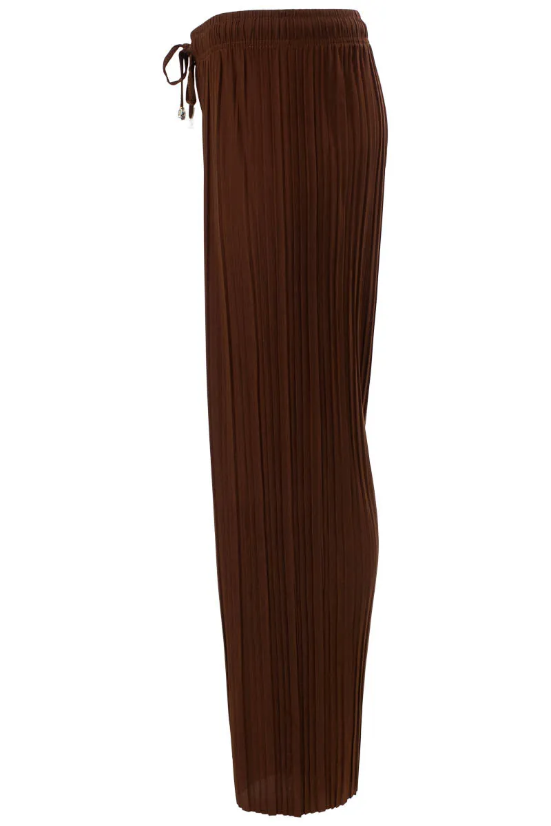 Solid Tie Waist Crinkle Pants - Rust sold by Fairweather product image thumbnail 2