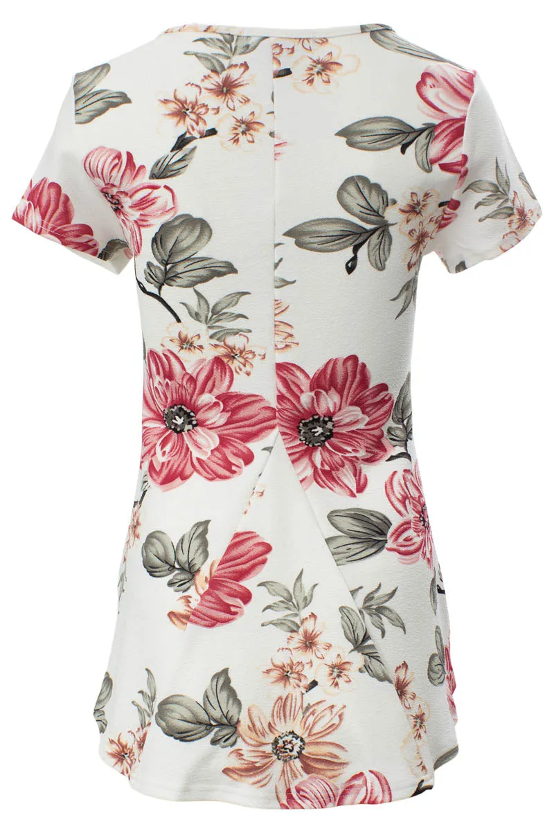 Short Sleeve Floral Tee - White sold by Fairweather product image thumbnail 3