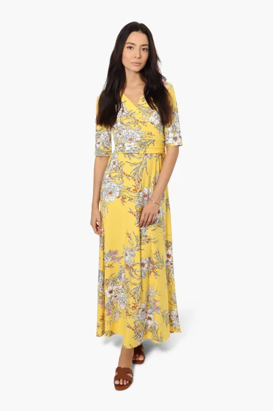 Limite Floral Crossover Maxi Dress - Yellow sold by Fairweather