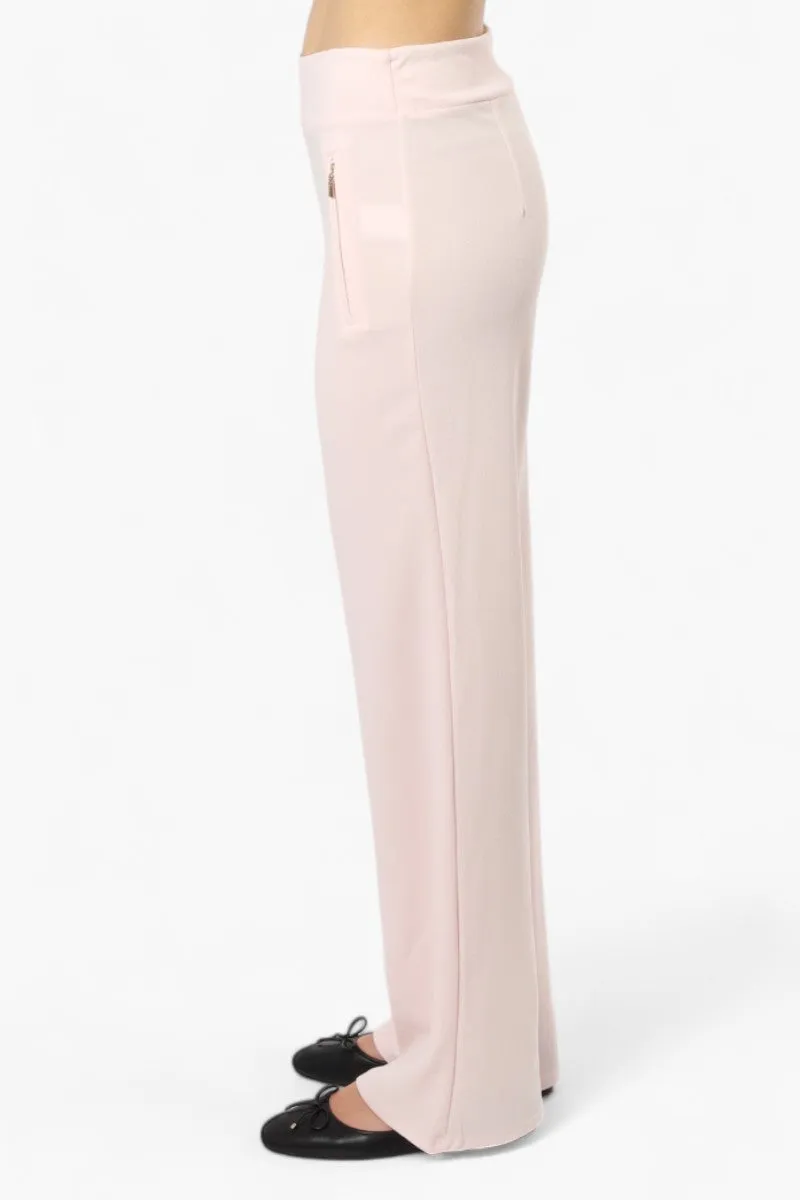 Limite Solid Basic Wide Leg Pants - Pink sold by Fairweather product image thumbnail 3