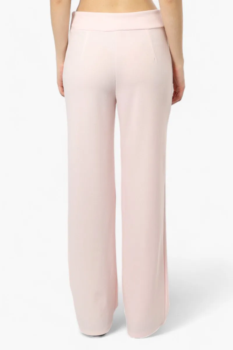 Limite Solid Basic Wide Leg Pants - Pink sold by Fairweather product image thumbnail 4