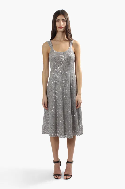 Limite Sleeveless Sequin Cocktail Dress - Grey sold by Fairweather