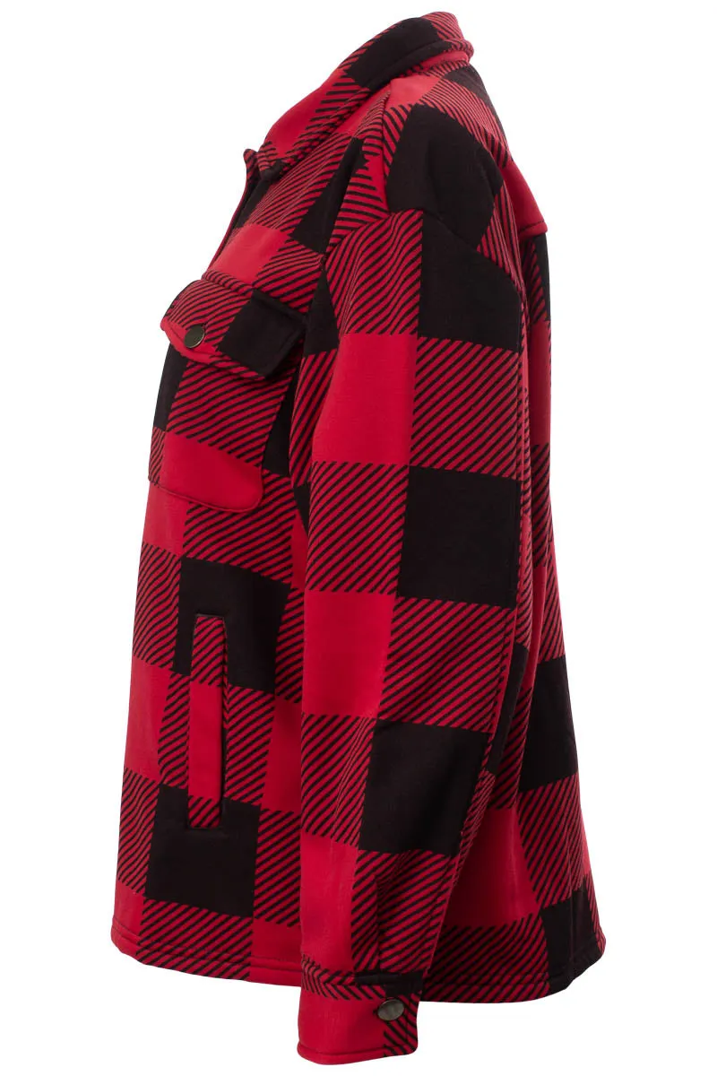 Canada Weather Gear Plaid Printed Shacket - Red sold by Fairweather product image thumbnail 2