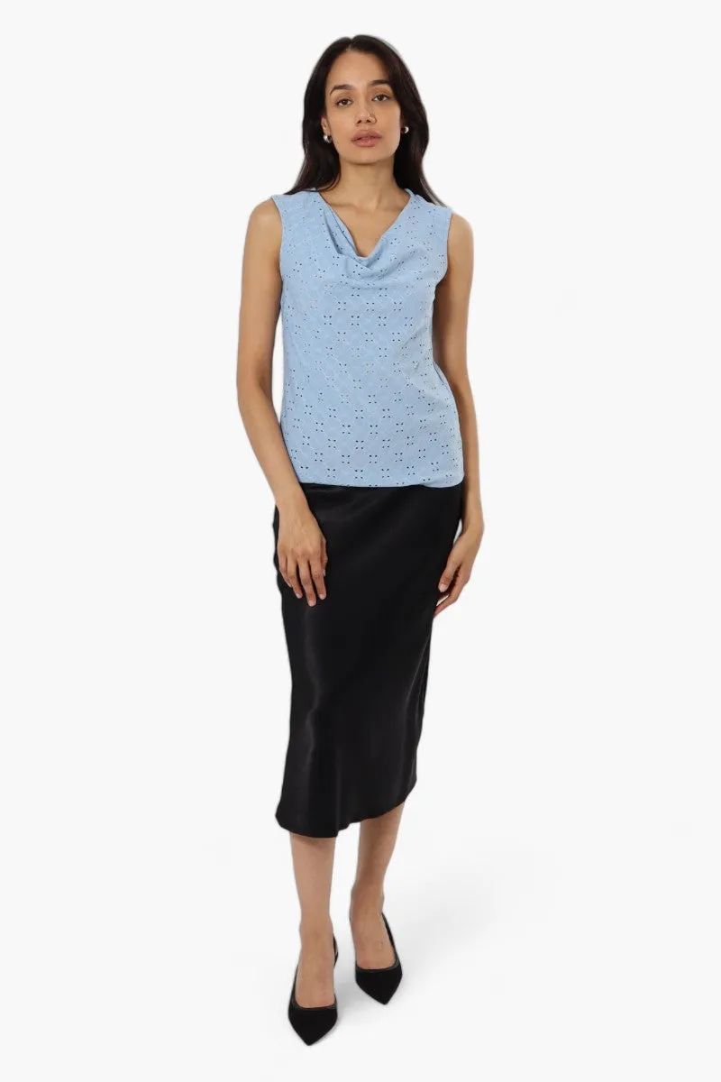 Urbanology Knit Eyelet Cowl Tank Top - Blue sold by Fairweather product image thumbnail 2