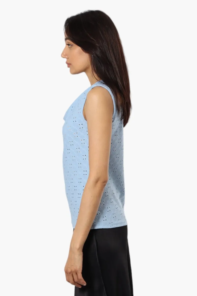 Urbanology Knit Eyelet Cowl Tank Top - Blue sold by Fairweather product image thumbnail 3