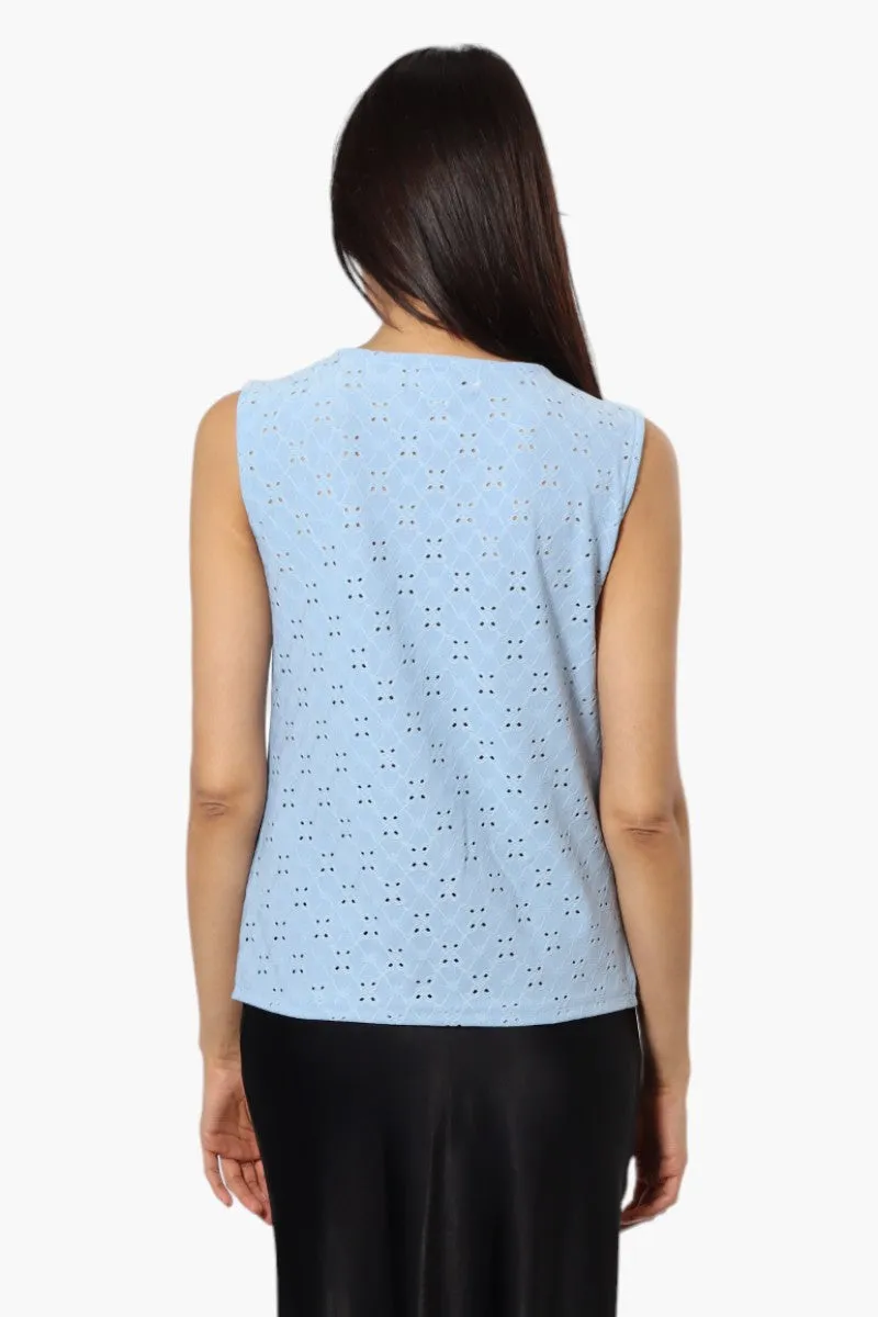 Urbanology Knit Eyelet Cowl Tank Top - Blue sold by Fairweather product image thumbnail 4