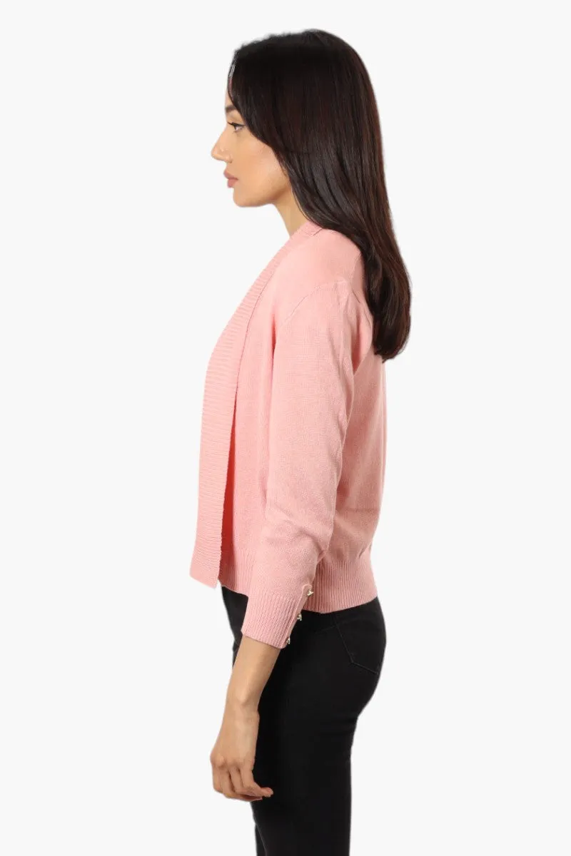 Impress 3/4 Sleeve Button Shrug Cardigan - Pink sold by Fairweather product image thumbnail 3