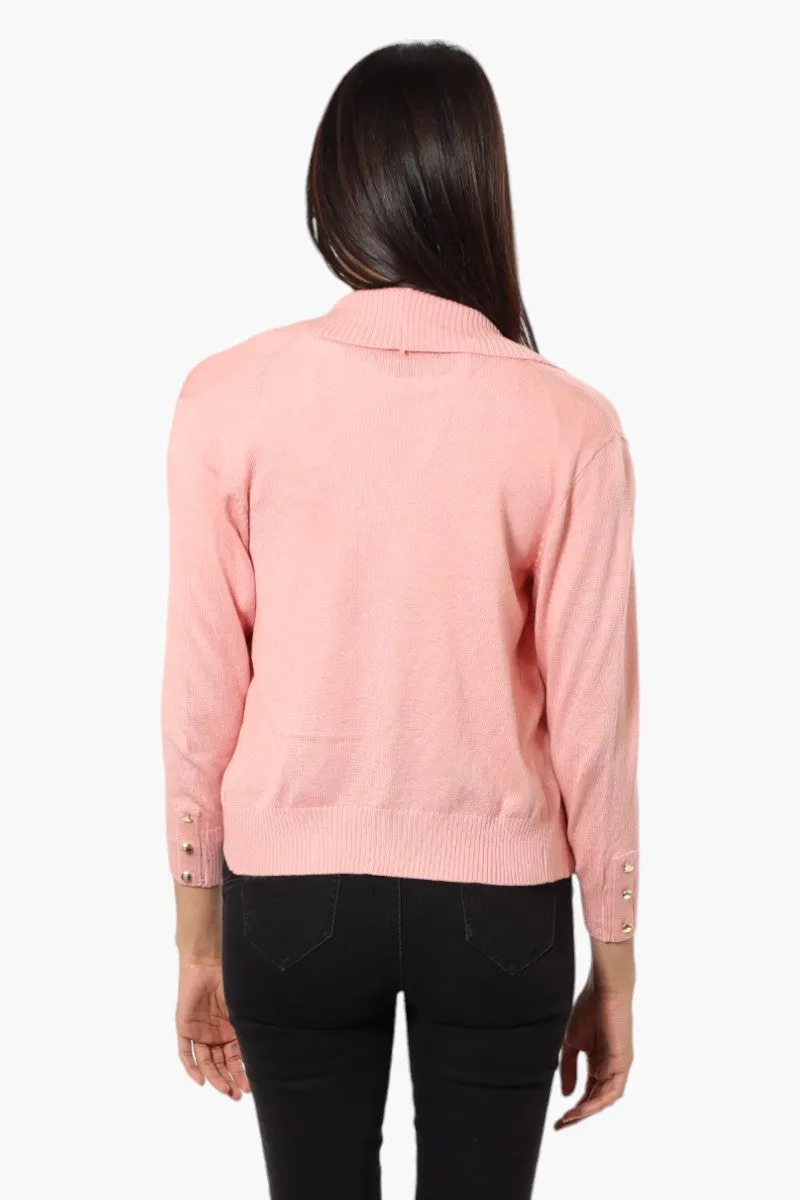 Impress 3/4 Sleeve Button Shrug Cardigan - Pink sold by Fairweather product image thumbnail 4