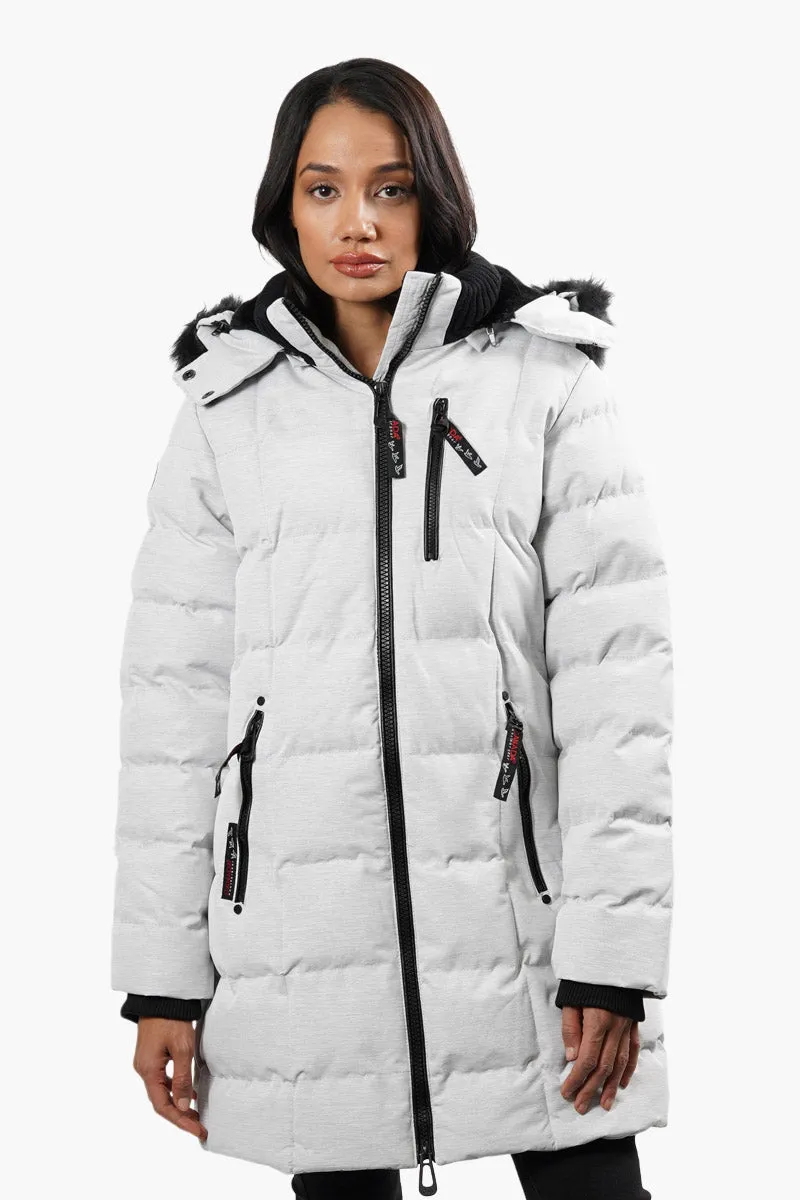 Canada Weather Gear Vegan Fur Hood Parka Jacket - Grey sold by Fairweather