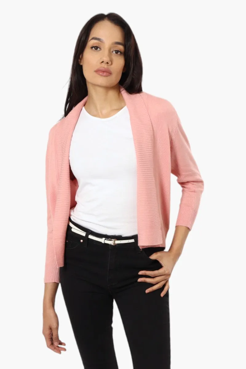 Impress 3/4 Sleeve Button Shrug Cardigan - Pink sold by Fairweather