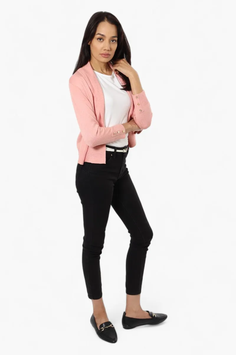 Impress 3/4 Sleeve Button Shrug Cardigan - Pink sold by Fairweather product image thumbnail 2