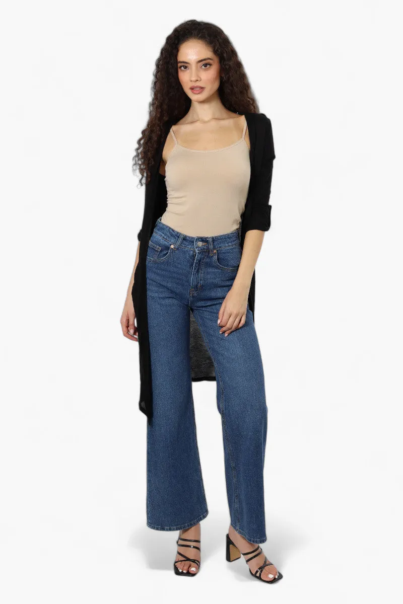 Magazine Roll Up Sleeve Open Duster Cardigan - Black sold by Fairweather product image thumbnail 2