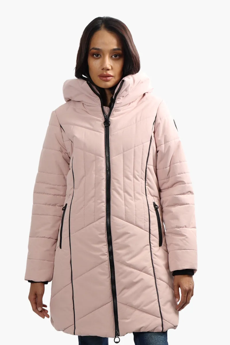 Oppenheimer Double Zipper Chevron Parka Jacket - Pink sold by Fairweather