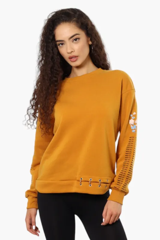 Lili Sport Crewneck Sleeve Detail Sweatshirt - Mustard sold by Fairweather