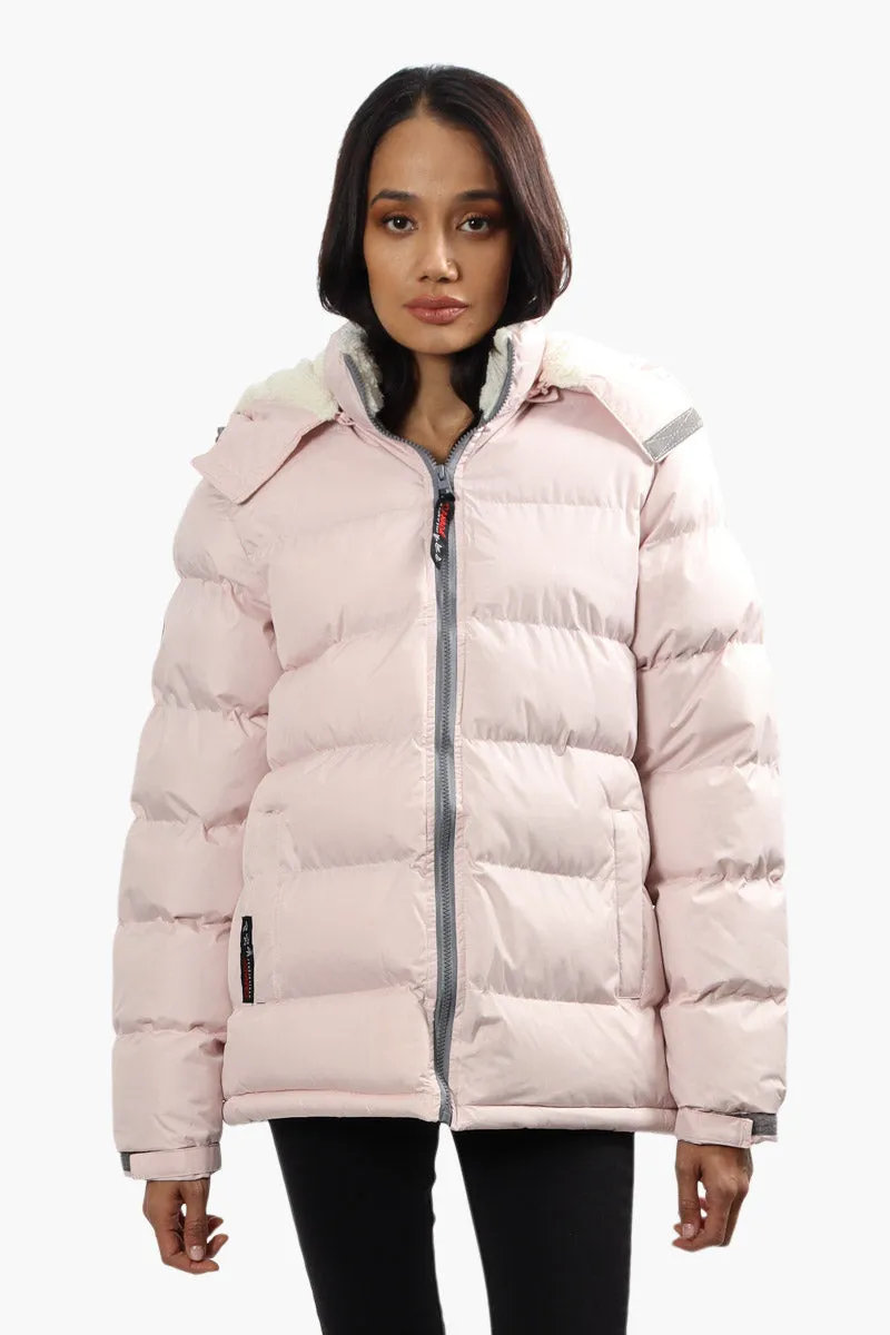 Canada Weather Gear Sherpa Collar Bomber Jacket - Pink sold by Fairweather