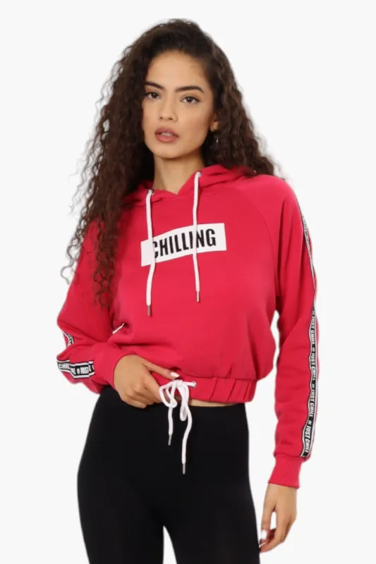 New Look Chilling Tape Sleeve Hoodie - Magenta sold by Fairweather