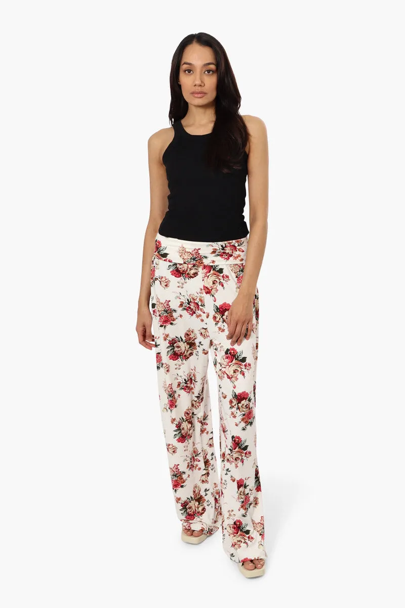Urbanology Floral Foldover Waist Pants - White sold by Fairweather product image thumbnail 2